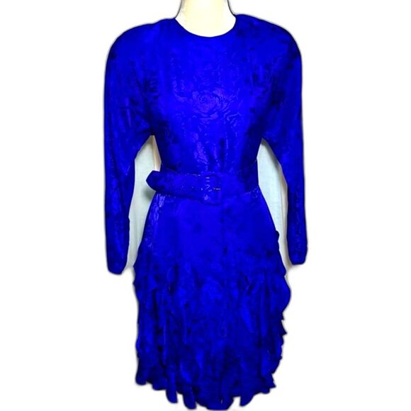 Vintage 80s Silk Dress from Nordstrom’s Point of View Collection Sz M/L - Picture 1 of 4